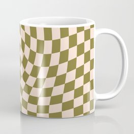 Check VI - Green Twist — Checkerboard Print Coffee Mug