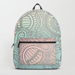 Silver Mandala Pattern on Pastel Gradient Backpack