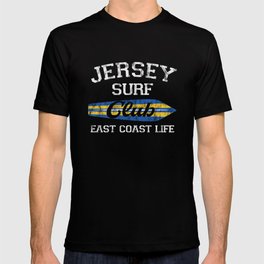 Jersey Surf Club Vintage Retro Surfing Beach Distressed T-shirt