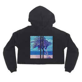 Stormy day at the beach Palm trees Hoody