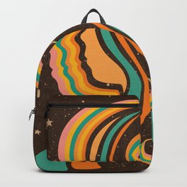 Look Within, Retro, Psychedelic, Mid Century Art Backpack