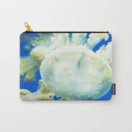 Blue Jellyfish Under the Sea Underwater Photography Saturated Pop Art Color Wall Art Carry-All Pouch