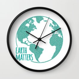 Earth Matters - Earth Day - Watercolor Dots 01 Wall Clock