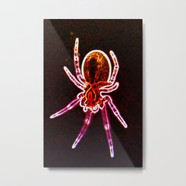neon red spider Metal Print