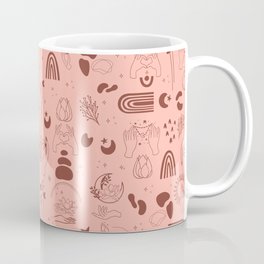 Bohemian pattern in Melon Color Background, Gift for Boho lover in Shades of Melon Coffee Mug