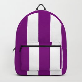 Patriarch violet - solid color - white vertical lines pattern Backpack