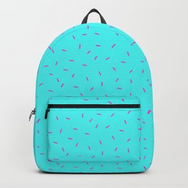 Pink Confetti in Blue Backpack