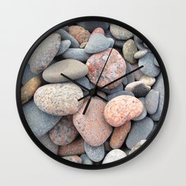 Watercolor Rock, Pebbles 05, Cape Breton, Nova Scotia, Canada, No Worries Here Wall Clock