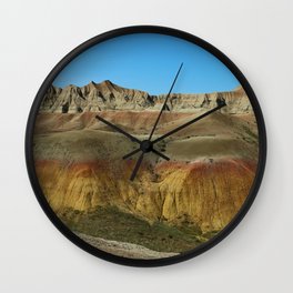Bleak Landscape Wall Clock | Badlands, Dunes, Photo, Digital, Landscape, Color, Southdakota, Badlandsnationalpark, Colorfulcountryside 
