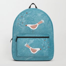 Scandinavian Bird with Hearts Backpack