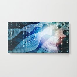 DNA Molecule Helix Science Abstract Background Art Metal Print