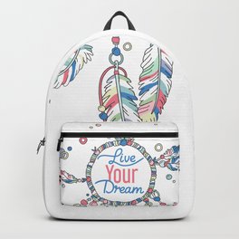 Live Your Dream Dream Catcher - Pastel Colors Backpack