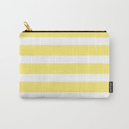 Yellow Buttercup Stripes on White Background Carry-All Pouch