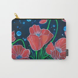 Stylized Red Poppies Carry-All Pouch