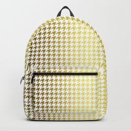 Gold Foil & Bright White Houndstooth Check Pattern Backpack