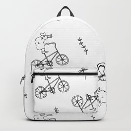 chicken on a bike pattern Backpack