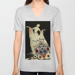 “The Jewelled Gown” Art Deco by J Carlos V Neck T Shirt