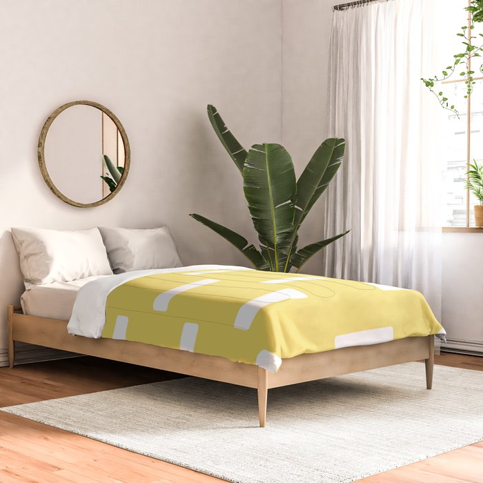  Pastel yellow dashed pattern Comforter by ARTbyJWP | Society6