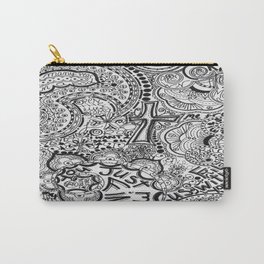 Calling Out Carry-All Pouch | Black and White, Vector, Pattern 