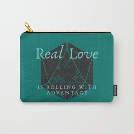 Real Love is Rolling with Advantage - d20 digital artwork ttrpg dnd  Carry-All Pouch