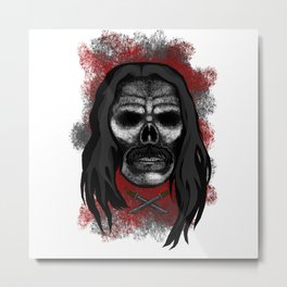 Machete Style Errorface skull Metal Print
