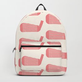 Golf Club Head Vintage Pattern (Beige/Pink) Backpack