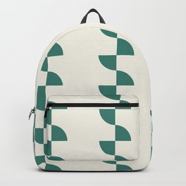 Vintage Green and White Irregular Shapes Retro Pattern Backpack