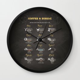 Coffee types and Zodiac sign #2 Wall Clock