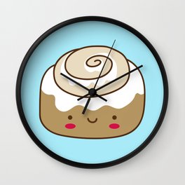 Cute Kawaii Cinnamon Bun Wall Clock