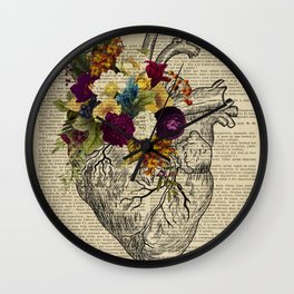 human flower heart  Wall Clock