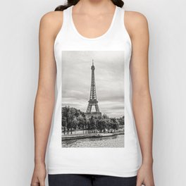 Eiffel Tower and boats on Seine river in Paris, France Tank Top
