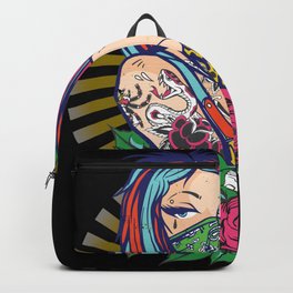 Woman With Tattoos Backpack