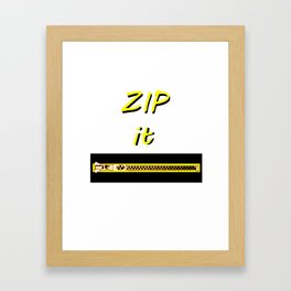 Zip it Black Yellow jGibney The MUSEUM Gifts Framed Art Print
