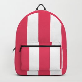 Paradise pink - solid color - white vertical lines pattern Backpack