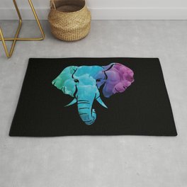Elephant Art Abstract Colorful Rug