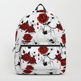 Black Widow Spider with Red Rose Backpack