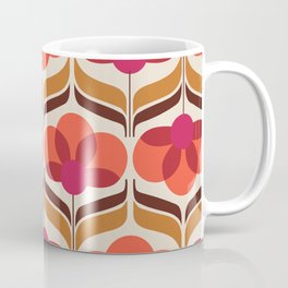 retro vintage seventies sixties flower pattern Coffee Mug