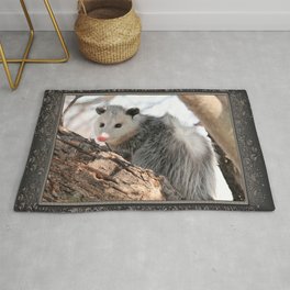 North American Opossum in Winter Rug