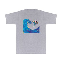 Hokusai Great Wave & Jpanese Yakko kite  T Shirt