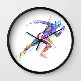 Runner Muscles Watercolor Anatomy Wall Clock