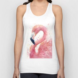 Pink Flamingo Watercolor Tank Top