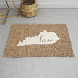 Kentucky is Home - White on Burlap Rug