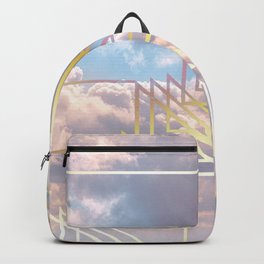 pastel clouds muted gold foil effect geometric aesthetic sky art photography bookend set 1 Backpack