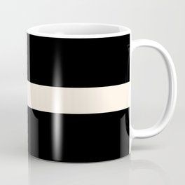 Single Stripe Minimalist Modern Color Block in Almond Cream and Black Coffee Mug