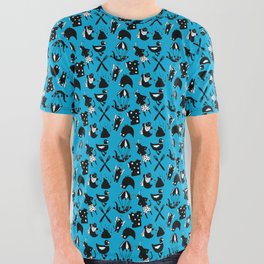 Blue Swears, Small Print All Over Graphic Tee