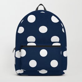 Polka Dots - White on Oxford Blue Backpack