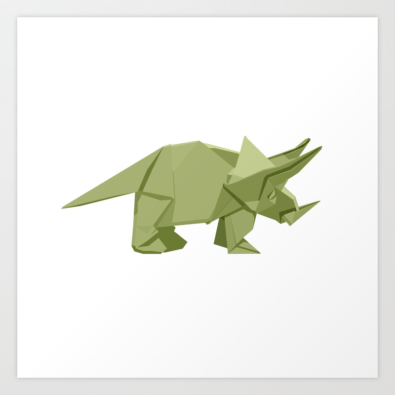 Origami Triceratops Art Print by Origamistas | Society6