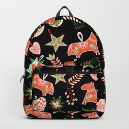 Scandinavian Ornaments-red and green Backpack