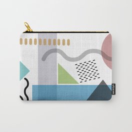 Geometric abstract art, pastel tones shapes and dots print Carry-All Pouch