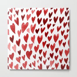 Valentines day hearts explosion - red Metal Print